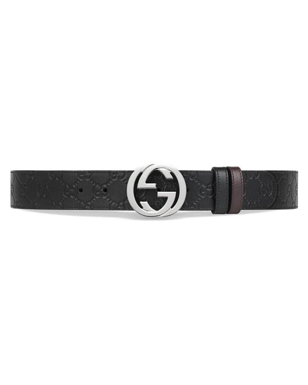 Gucci Black Signature Logo Reversible Belt for men