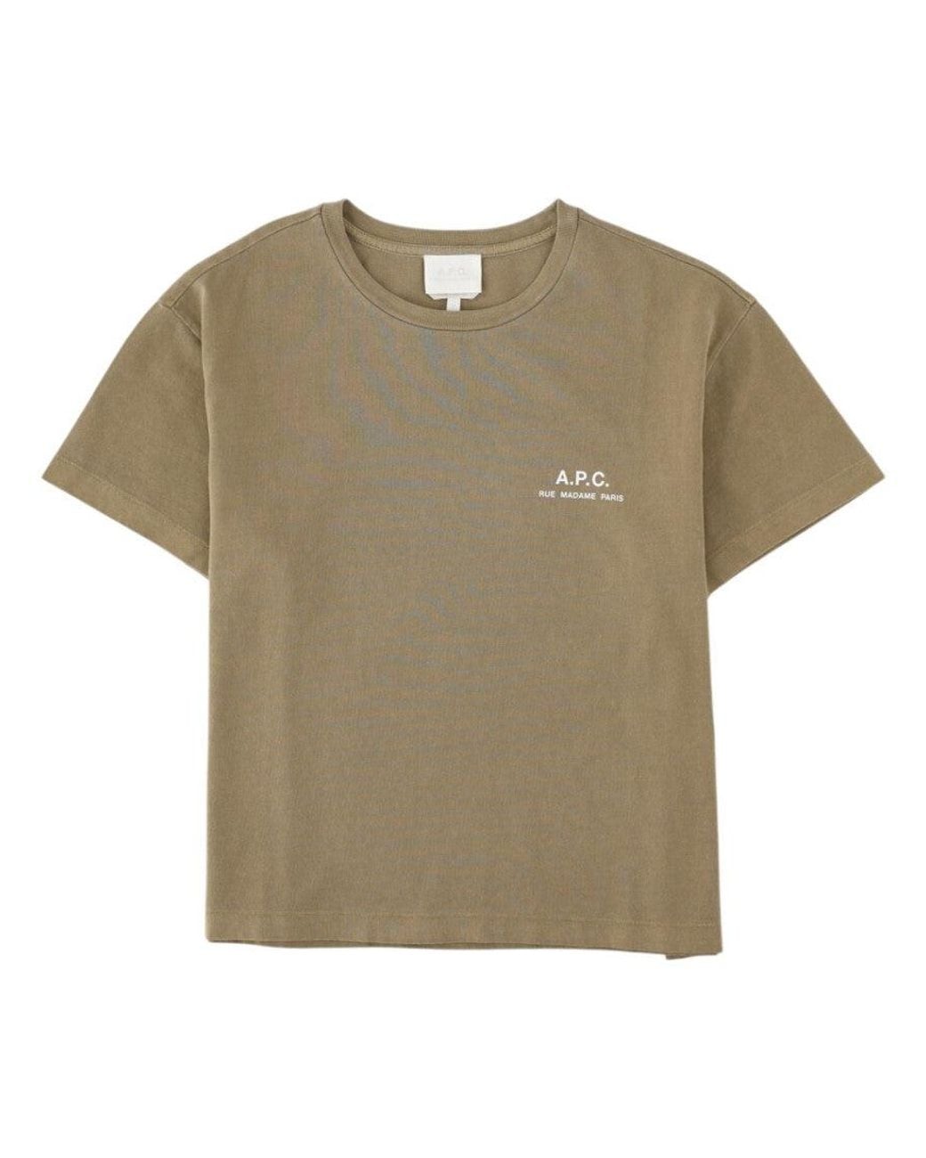 A.P.C. Natural Logo Crew Neck T-Shirt