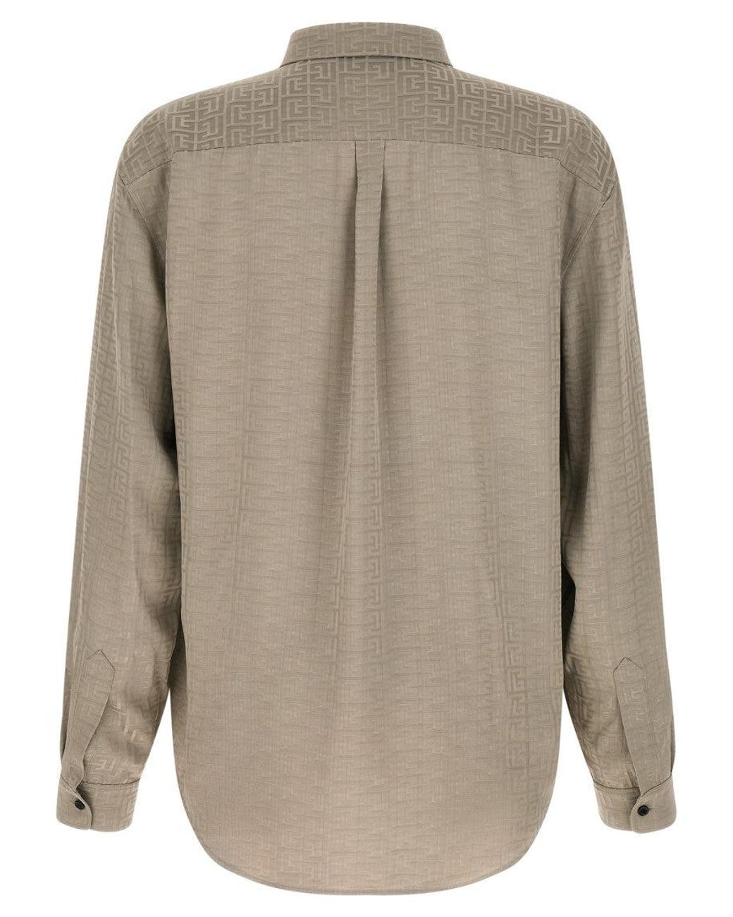 Balmain Natural Jacquard Monogram Shirt Shirt And Blouse for men
