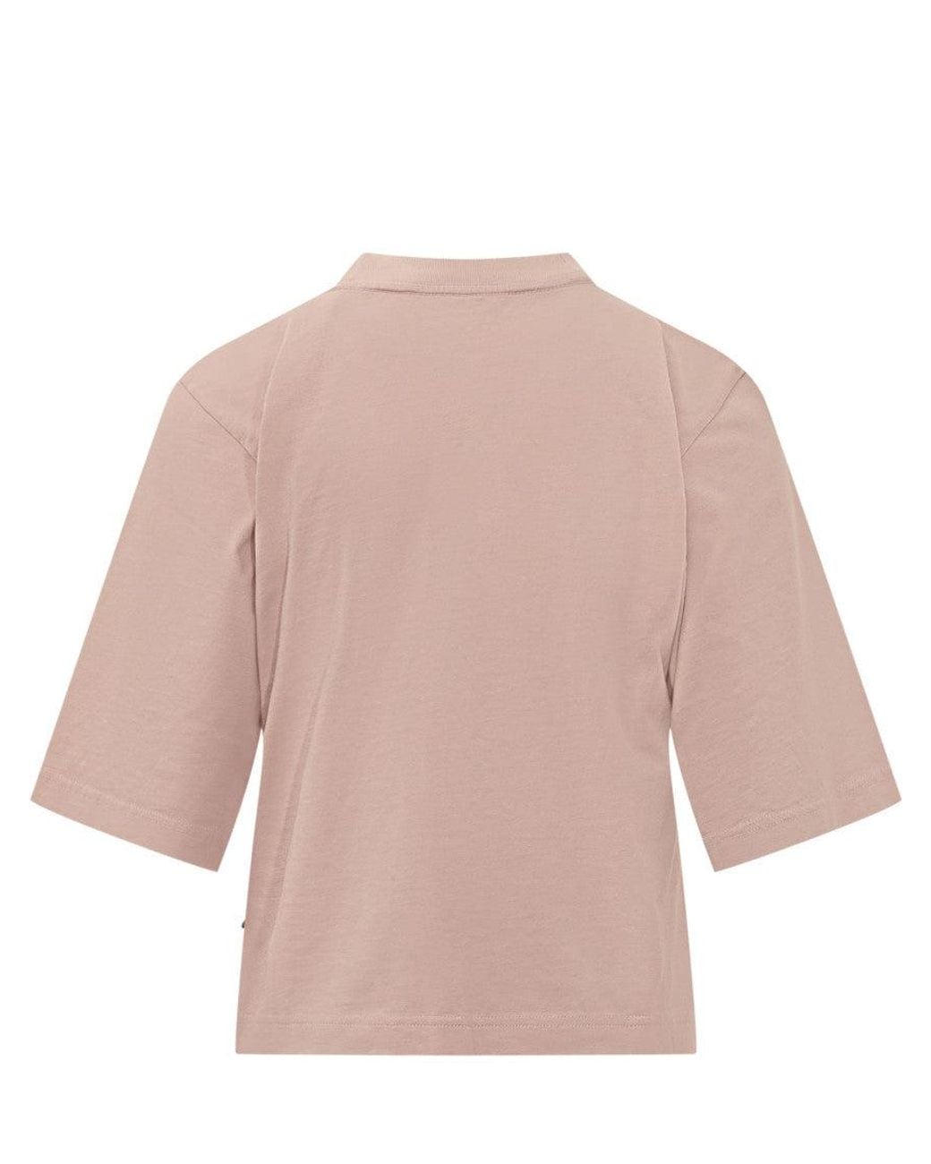 Palm Angels Natural Logo Crew Neck T-Shirt