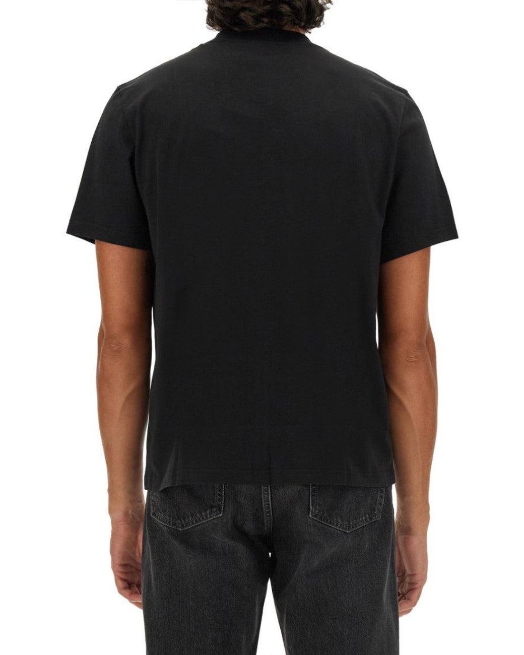 Courreges Black Mock Collar T-Shirt for men