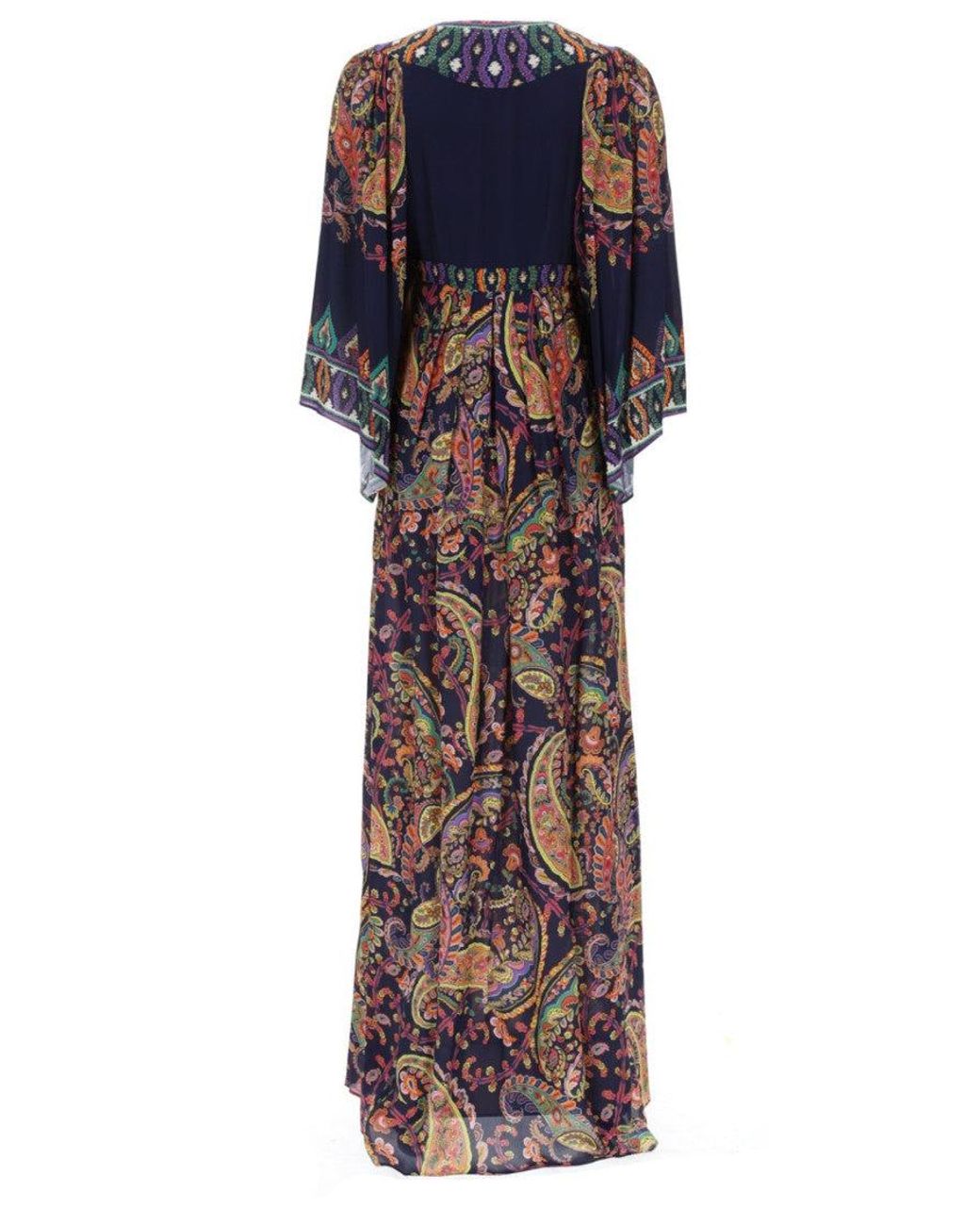 Etro Multicolor Paisley Round Neck Maxi Dress