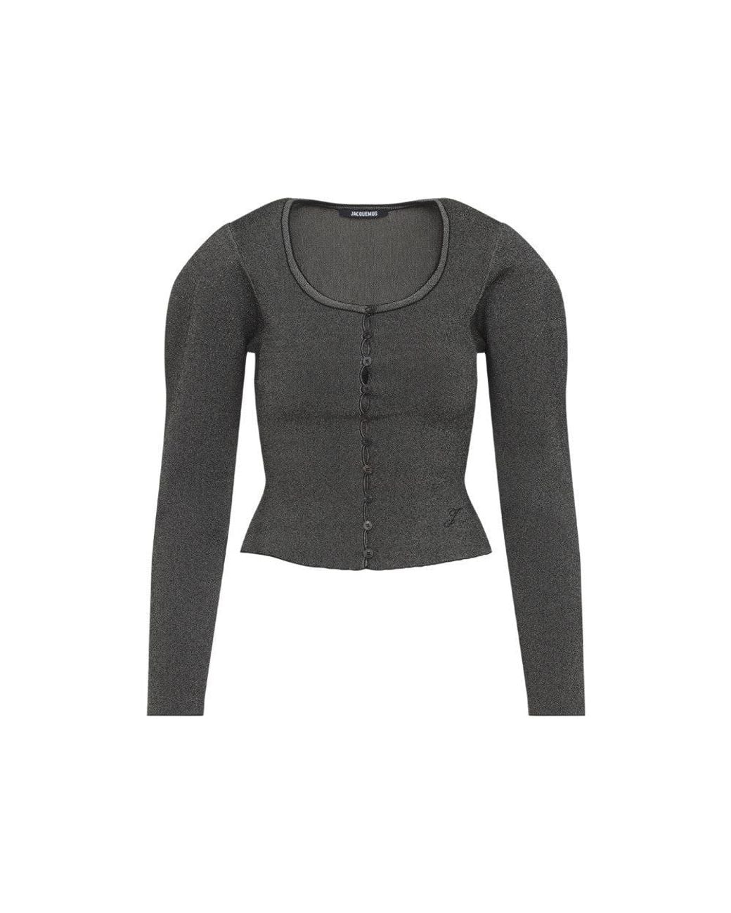 Jacquemus Black Dark Solid Scoop Neck Cardigan