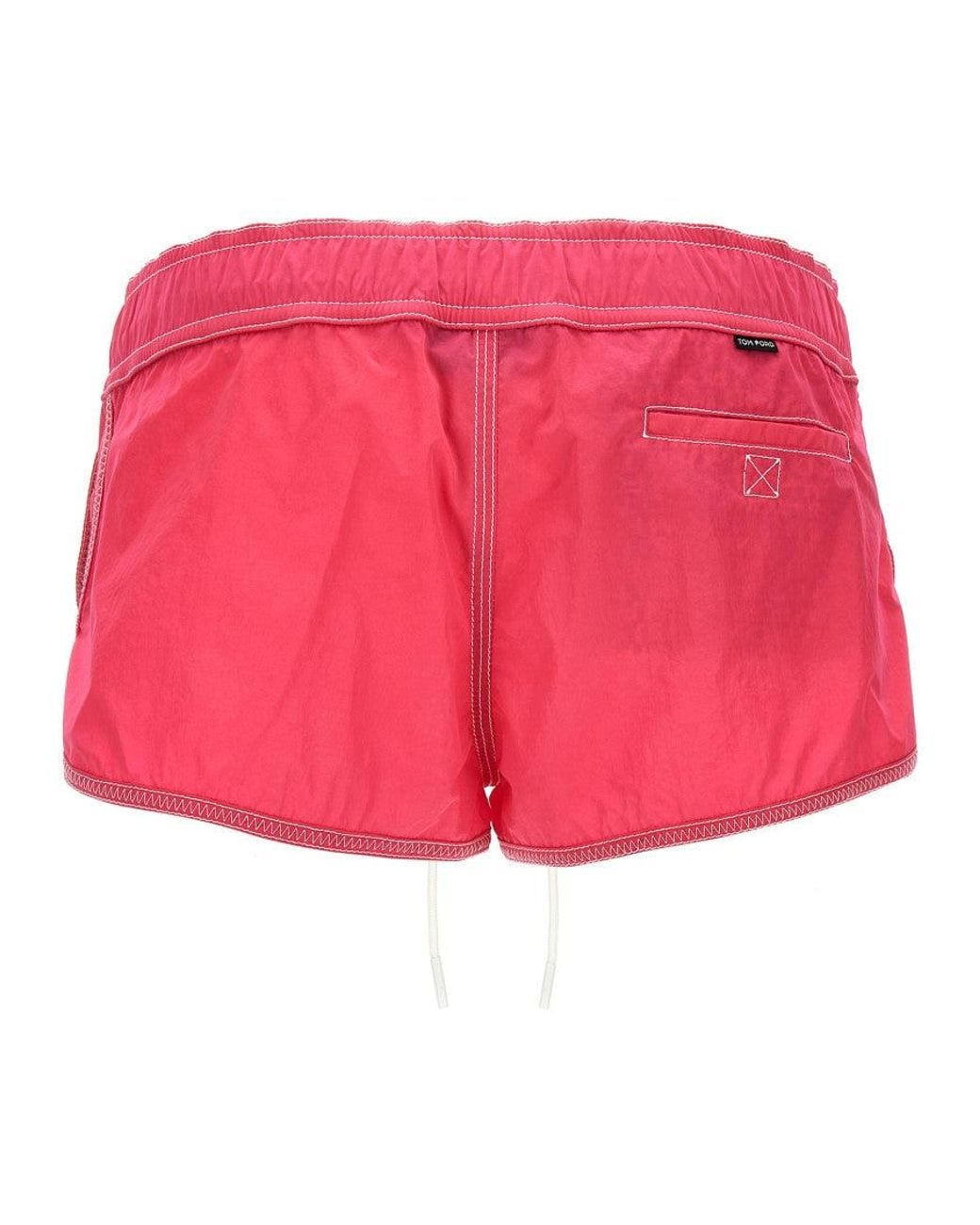 Tom Ford Red Fuchsia Logo Nylon Shorts