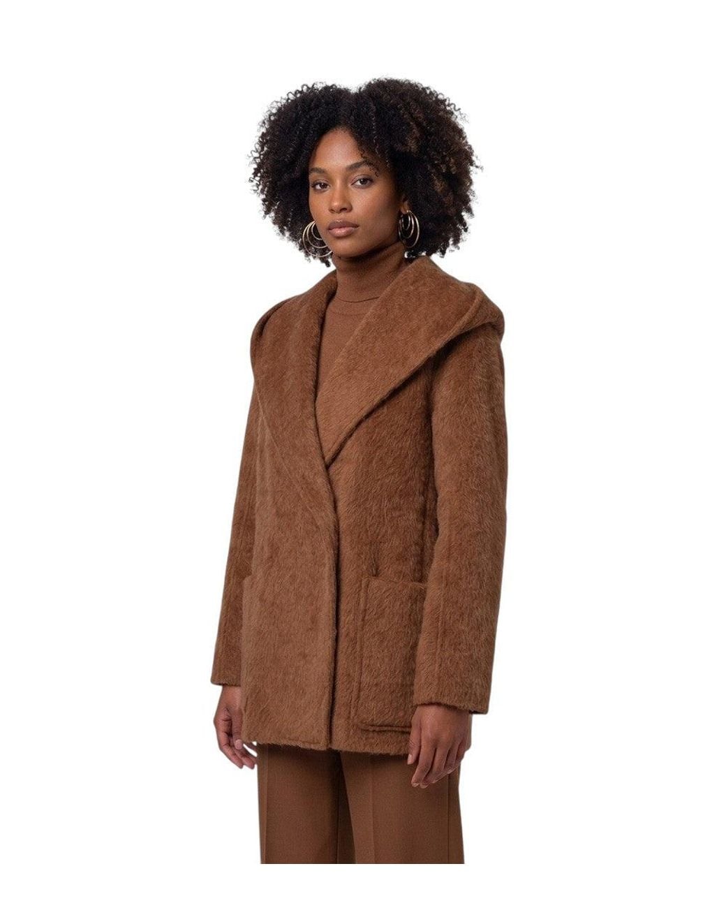 Max Mara Brown Shawl Neck Trench Coat