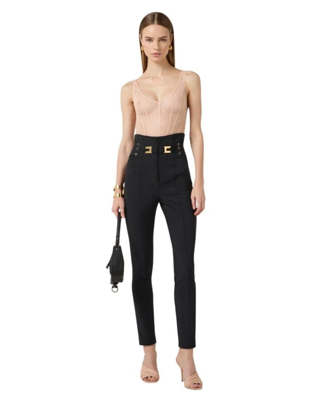 Elisabetta Franchi Pink Natural Scoop Neck Swimwear