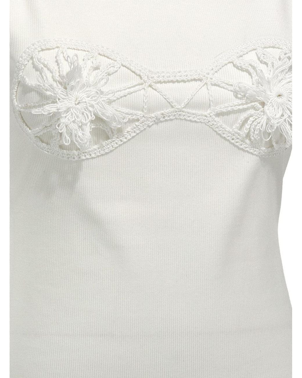 Magda Butrym White Ribbed Top