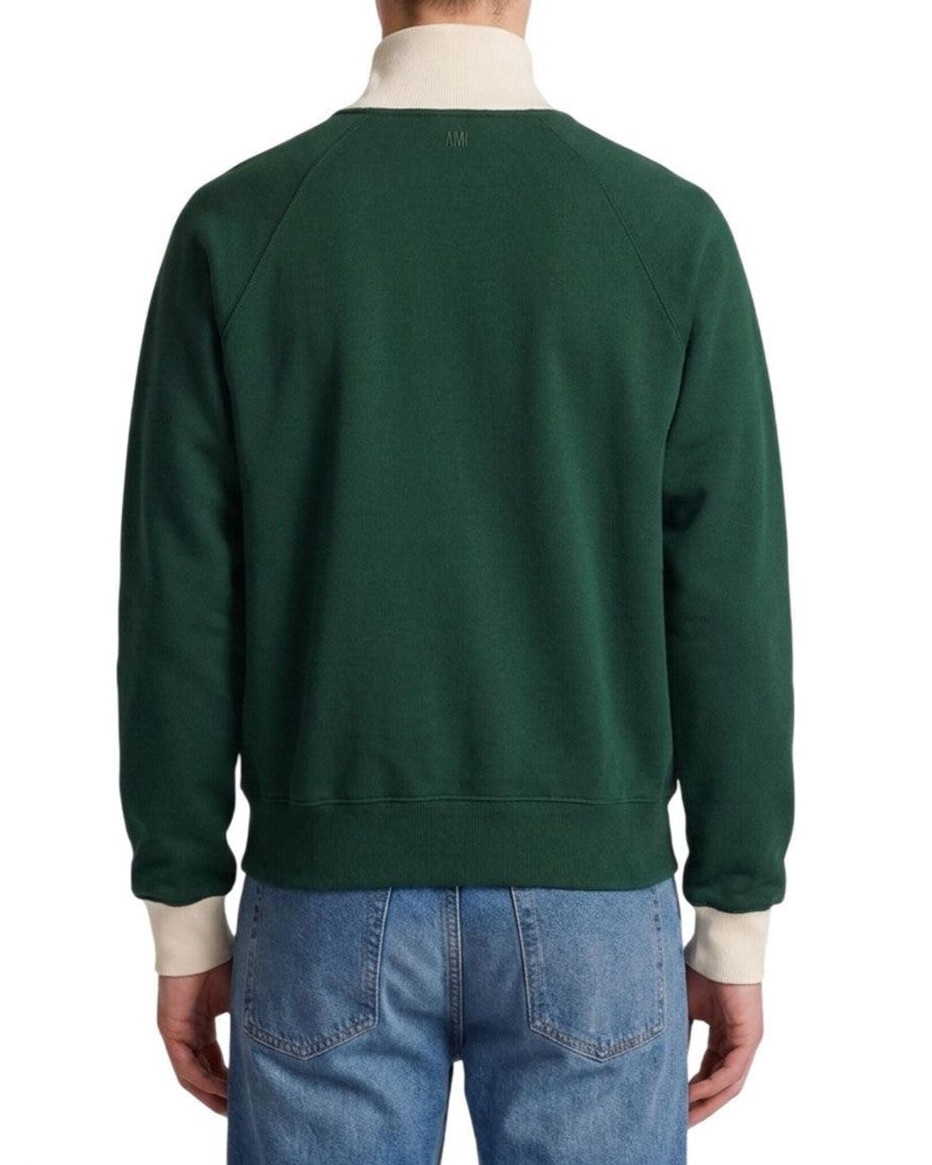 AMI Green Bottle Zip Up Sweatshirt for men