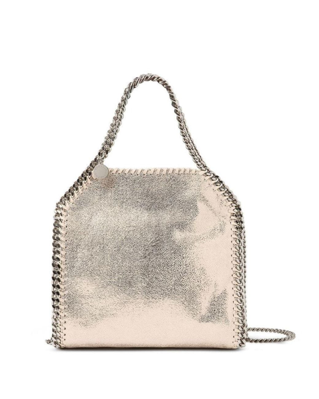 Stella McCartney Natural Falabella Metallic Tote Bag