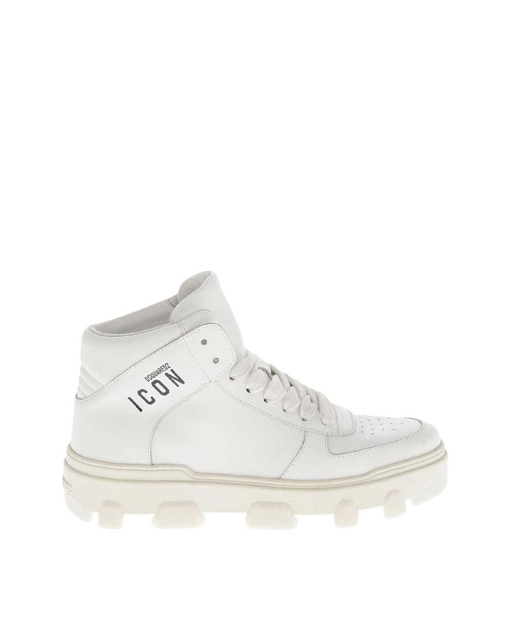 DSquared² White High-Top Leather Sneakers