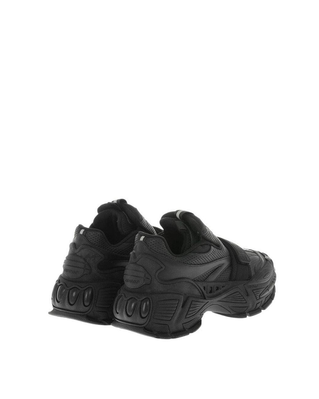 Off-White c/o Virgil Abloh Black Leather Slip-On Sneakers