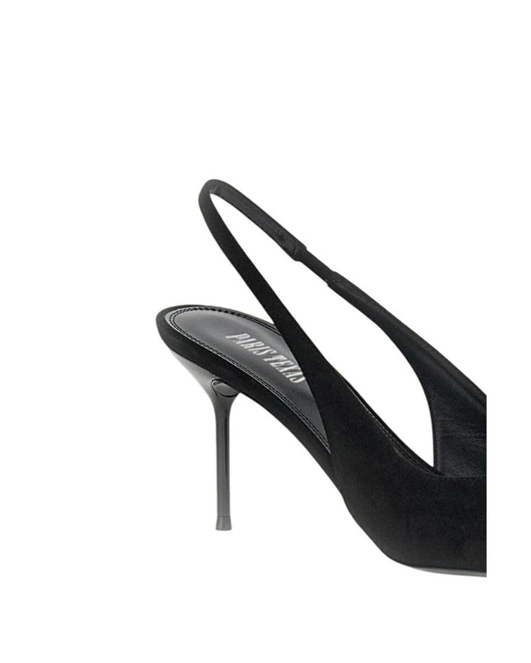 Paris Texas Black Slingback Pumps