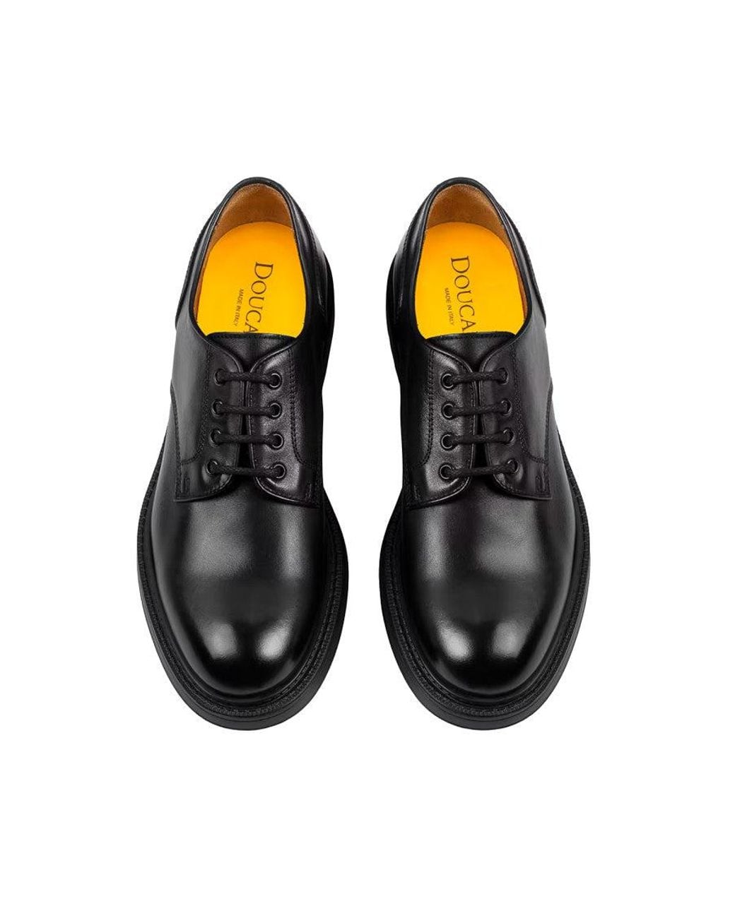 Doucal's Black Leather Lace Up Shoes for men