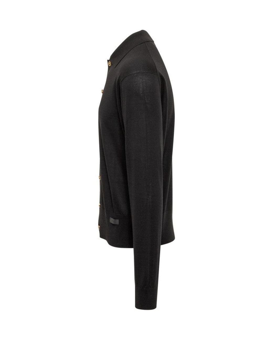 Versace Black Button Up Cardigans for men