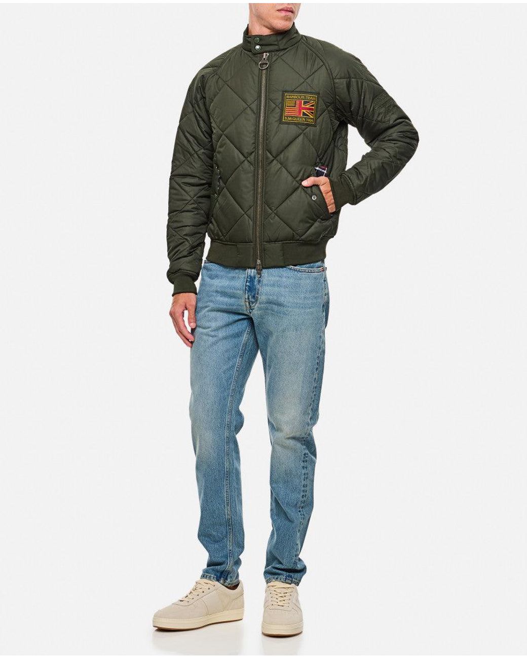 Barbour Green Dark Quilted Jacket for men