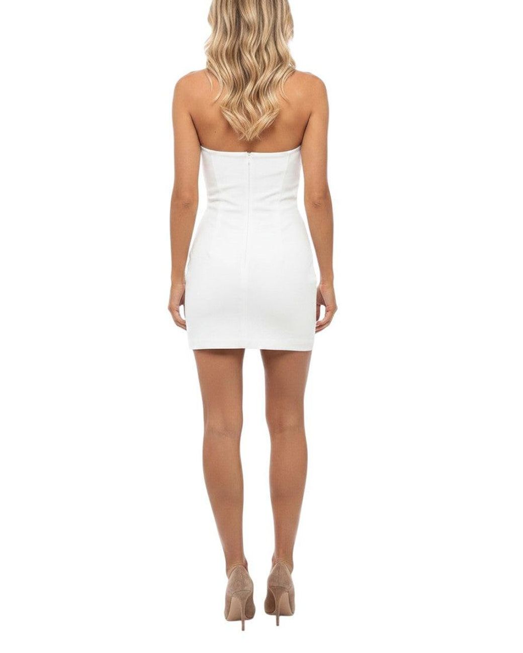 Monot White Strapless Mini Dress