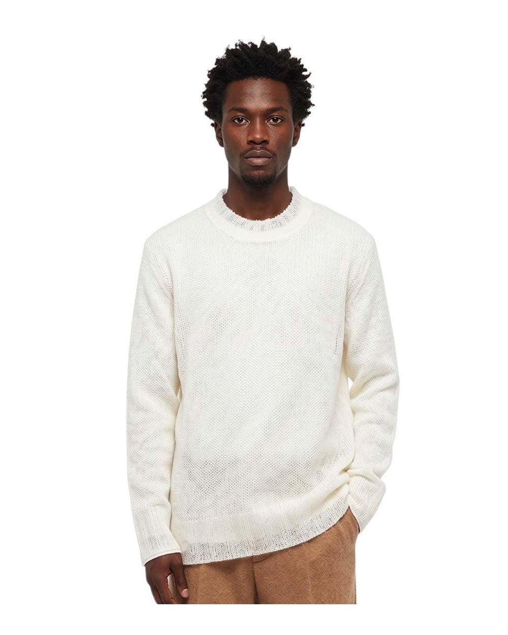 Jil Sander White Knitted Sweater for men