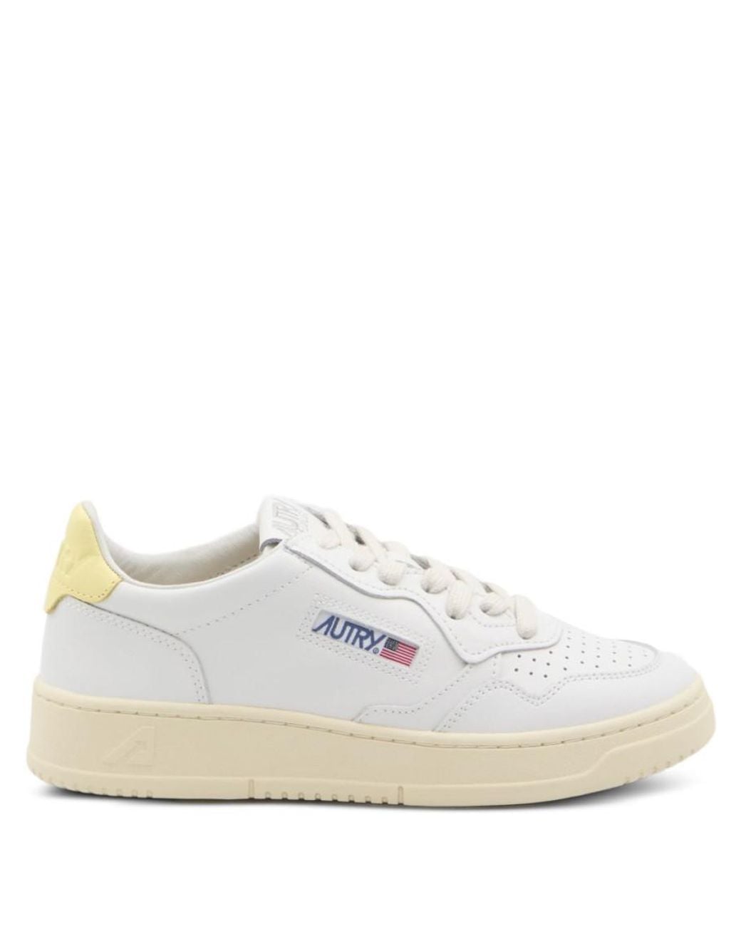 Autry White Medialist Low Leather Sneakers