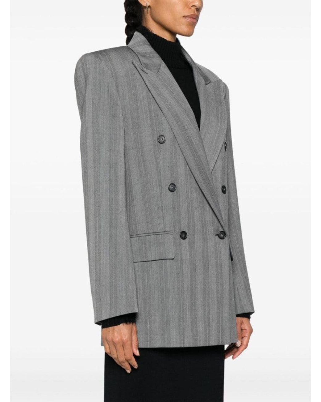 Sportmax Gray Double-Breasted Jacket