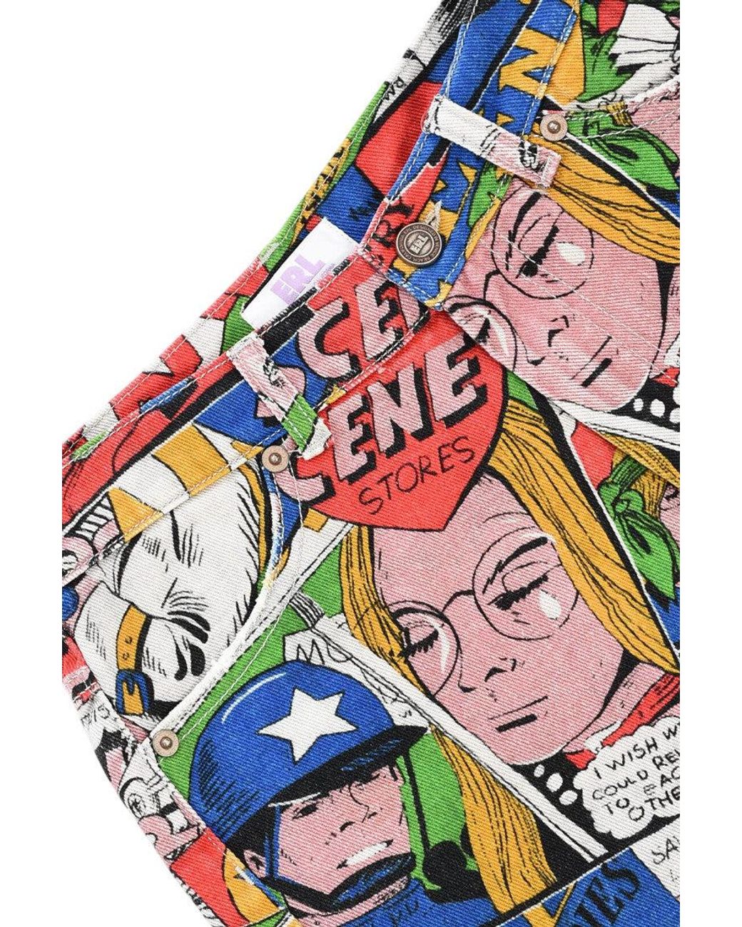 ERL Blue Printed Shorts