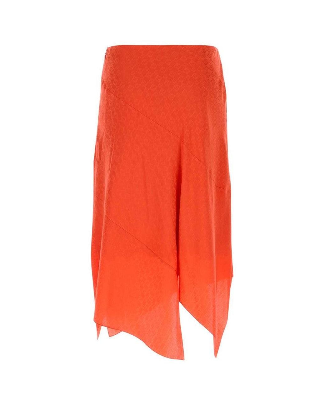 Fendi Orange Coral Silk Skirt