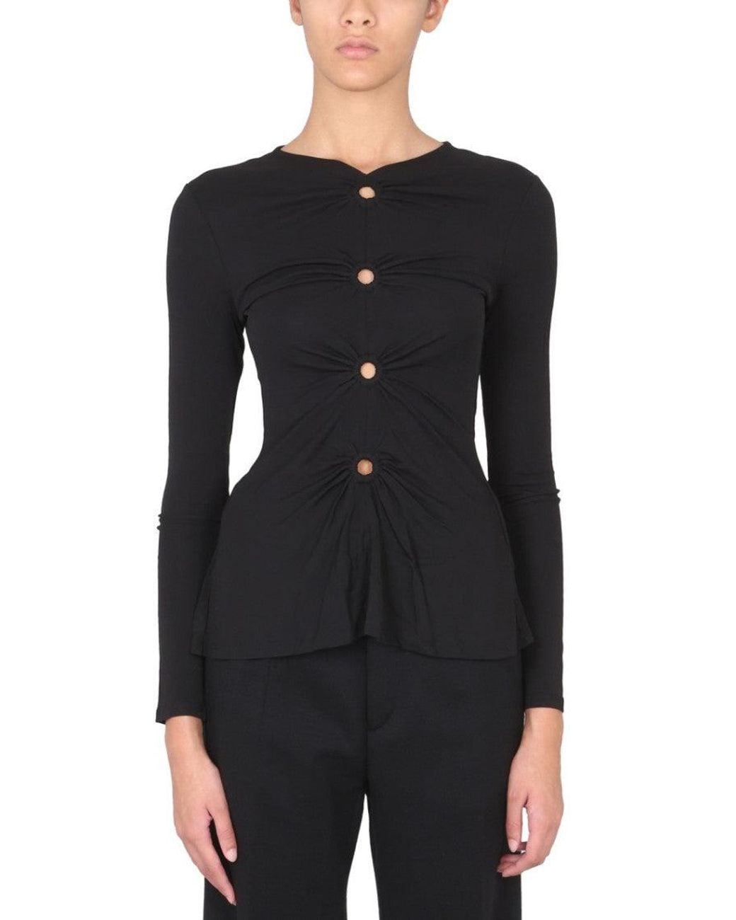 Proenza Schouler Black Solid Round Neck Sweater