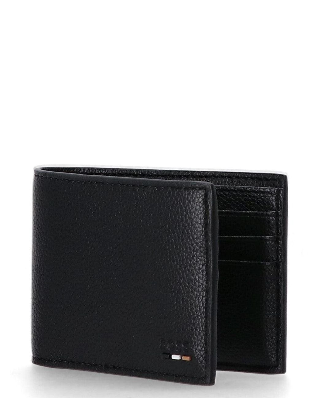 Boss Black Logo Textured Wallet for men