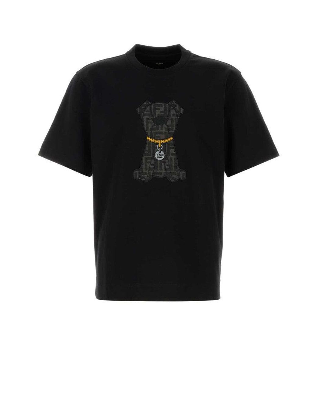 Fendi Black Crew Neck T-Shirt for men