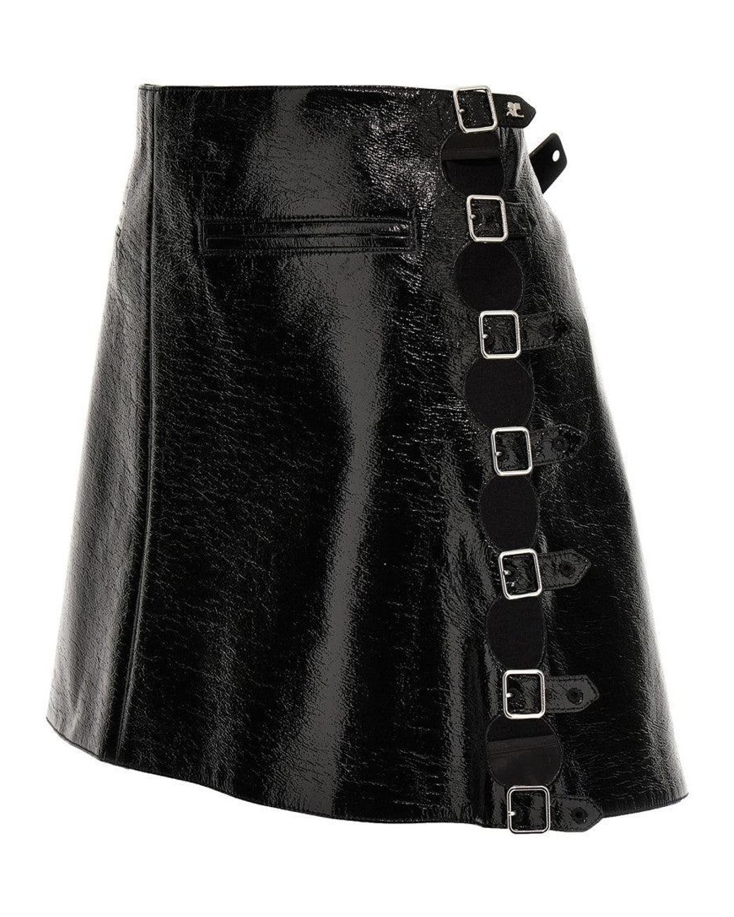 Courreges Black Vinyl Miniskirt