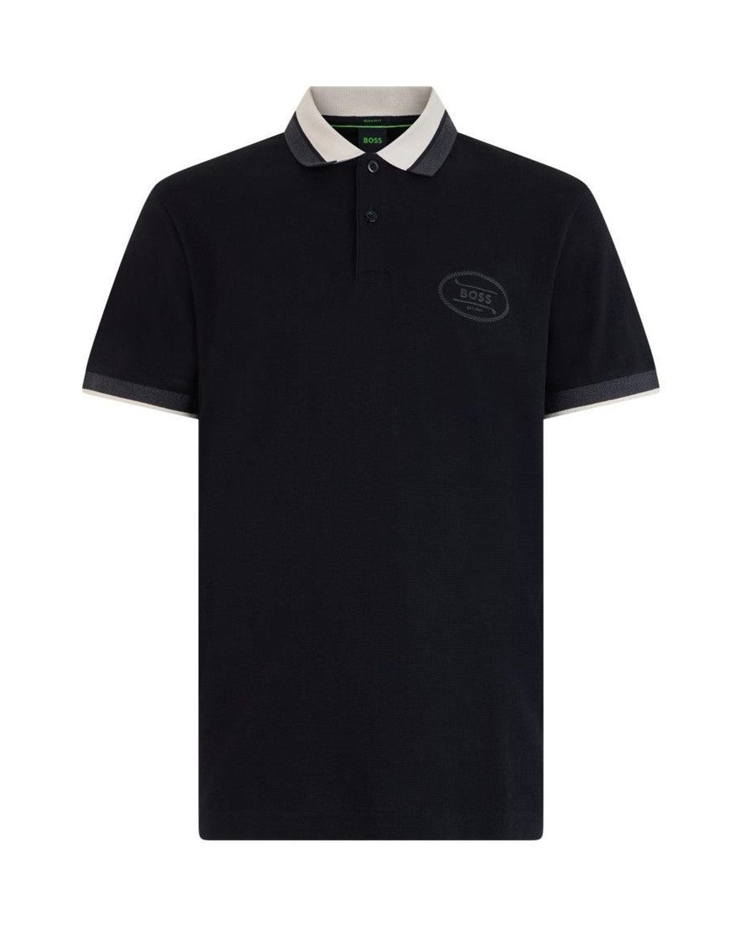 Boss Black Shirt Collar Logo Polo for men