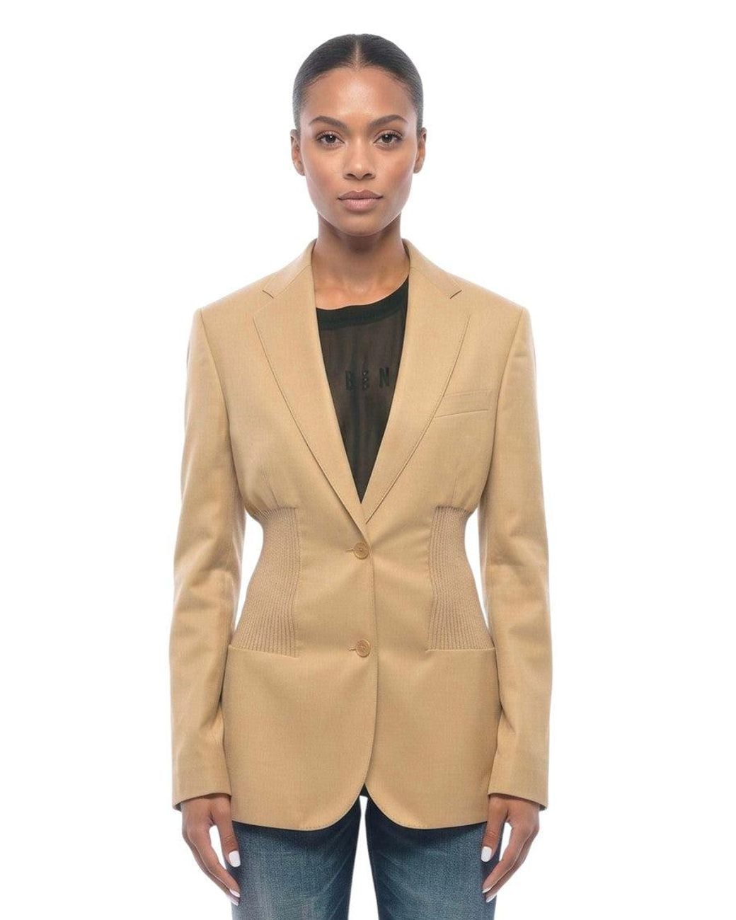 Stella McCartney Natural Notched Lapel Blazer