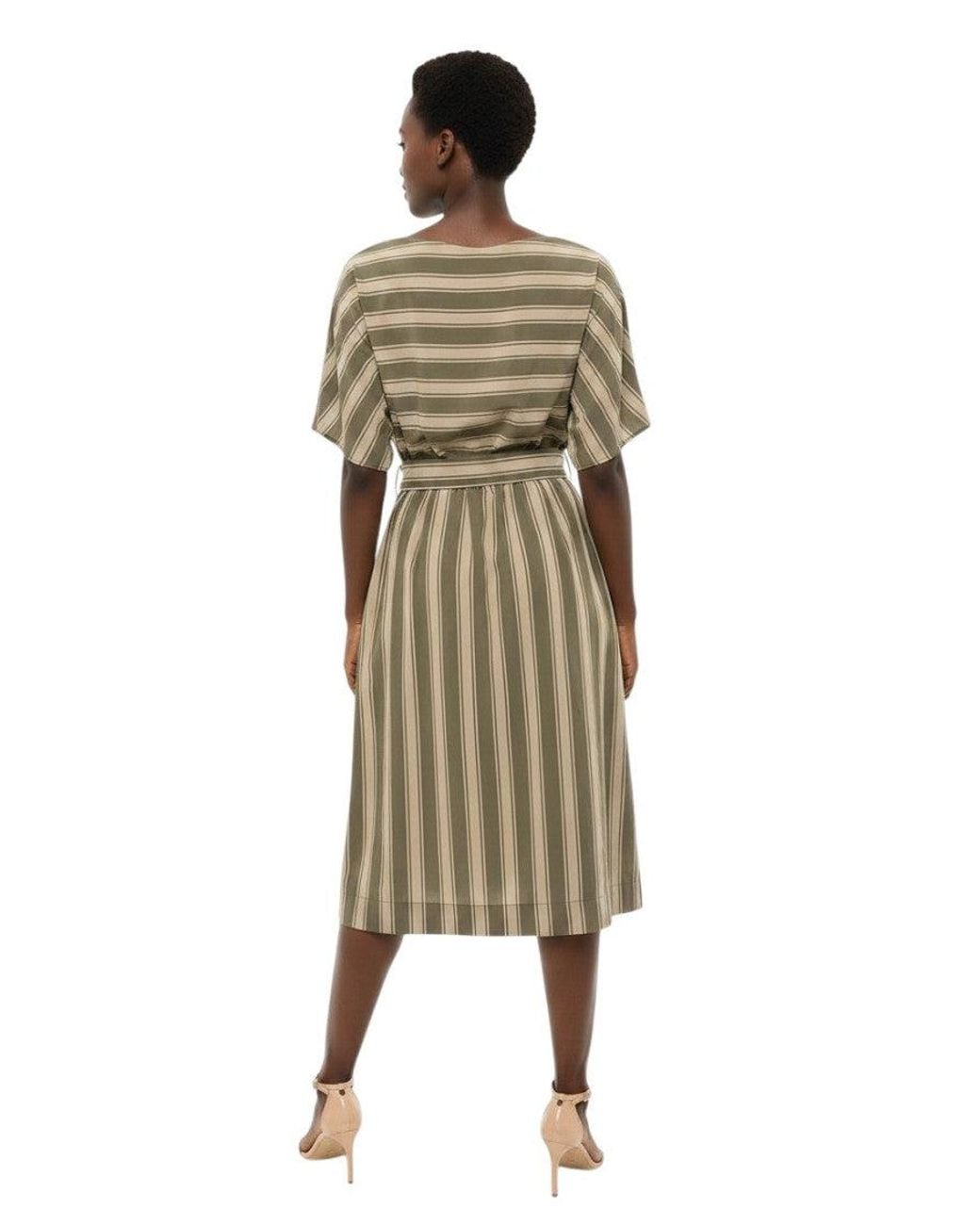 Woolrich Natural Crew Neck Midi Dress