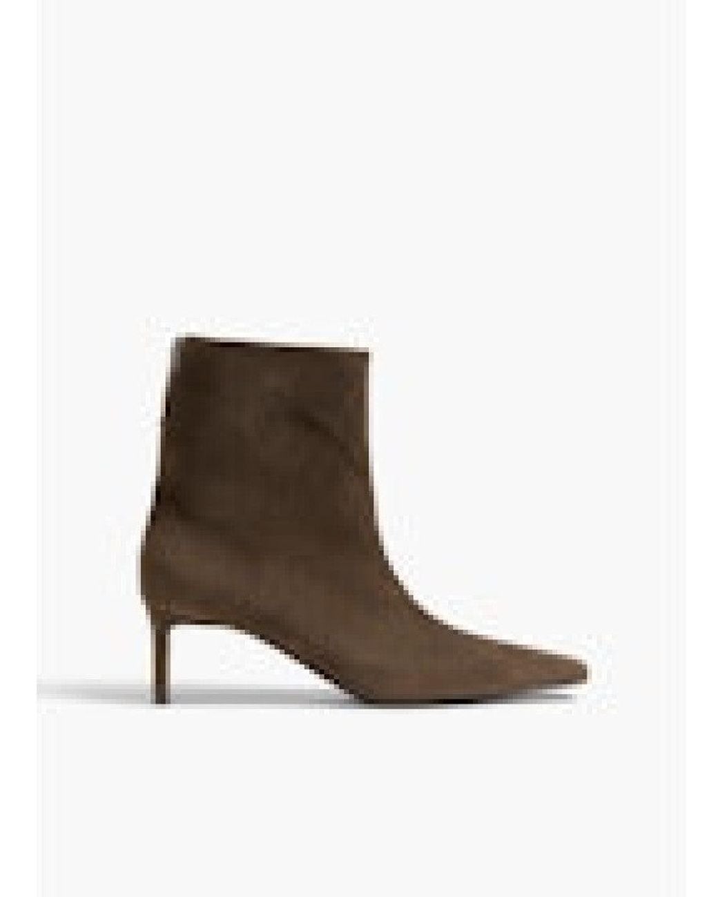 Khaite Brown Square Toe Boots