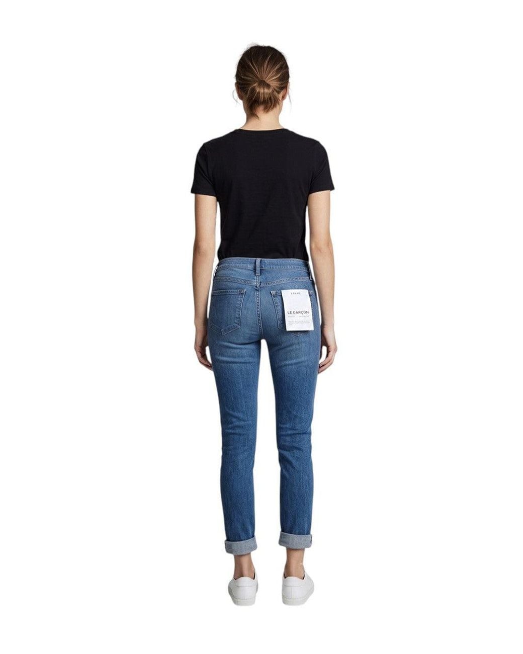 FRAME Blue Light Slim Mid Rise Jeans