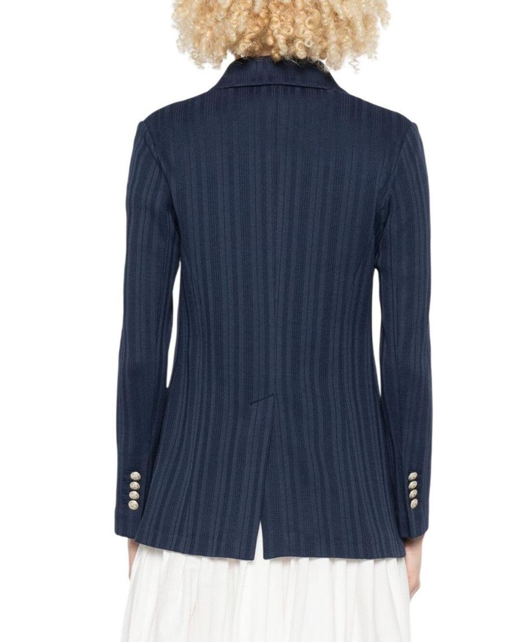 Circolo 1901 Blue Solid Notched Lapel Blazer
