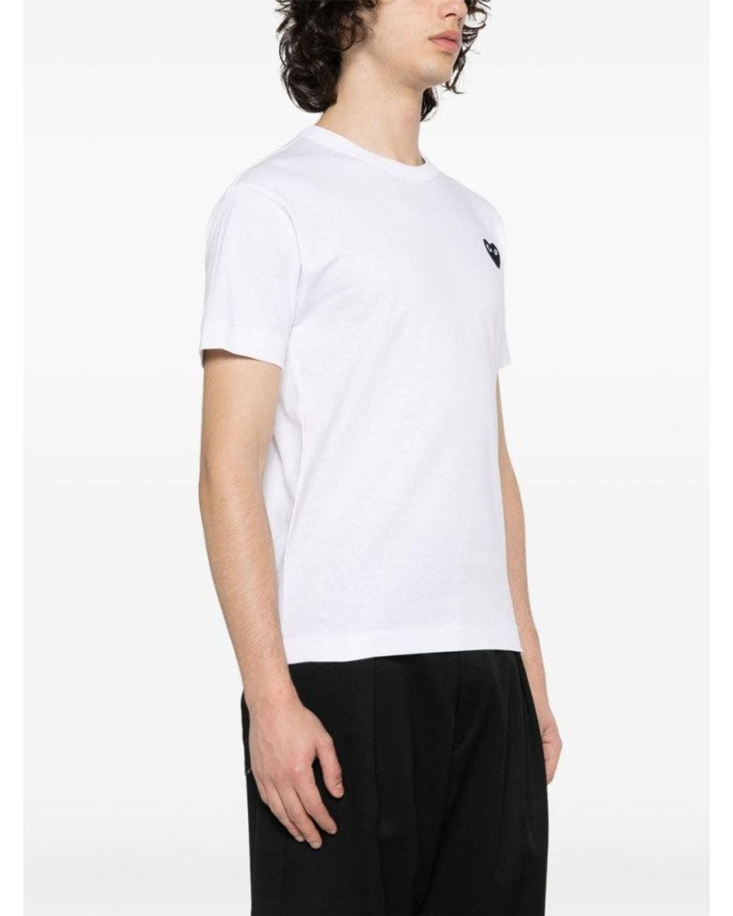 Comme des Garçons White Logo Cotton T-Shirt for men