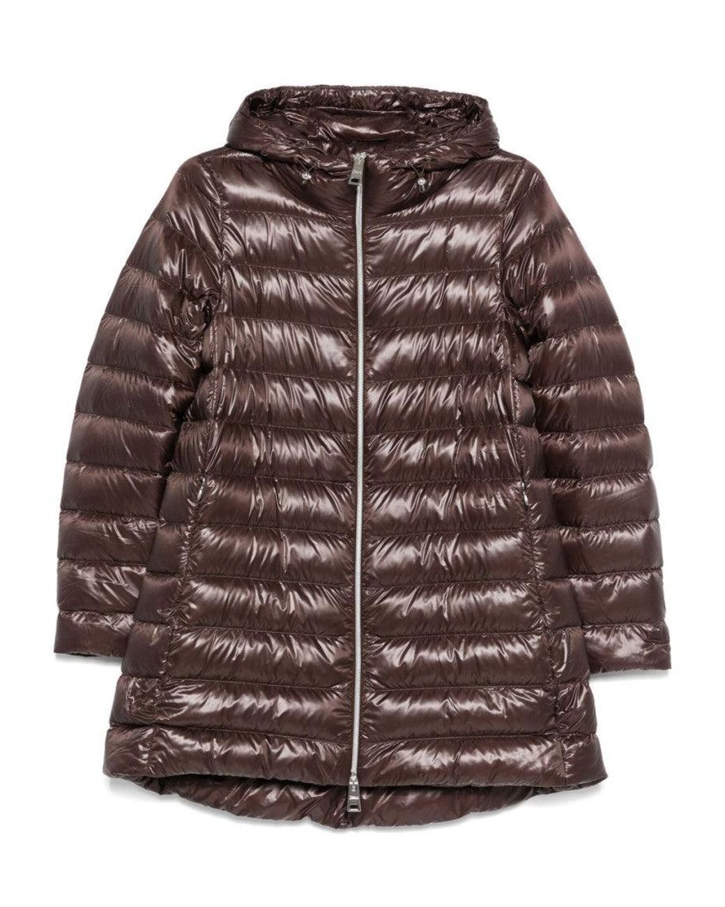 Herno Brown Chocolate Shiny Puffer Jacket