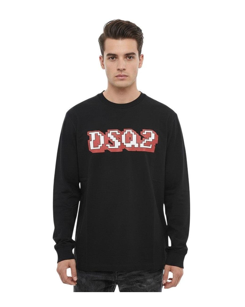 DSquared² Black Logo Crew Neck T-Shirt for men