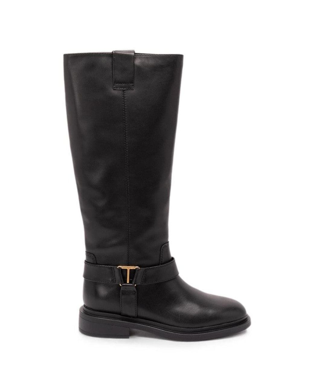 Twinset Black Logo Leather Boots