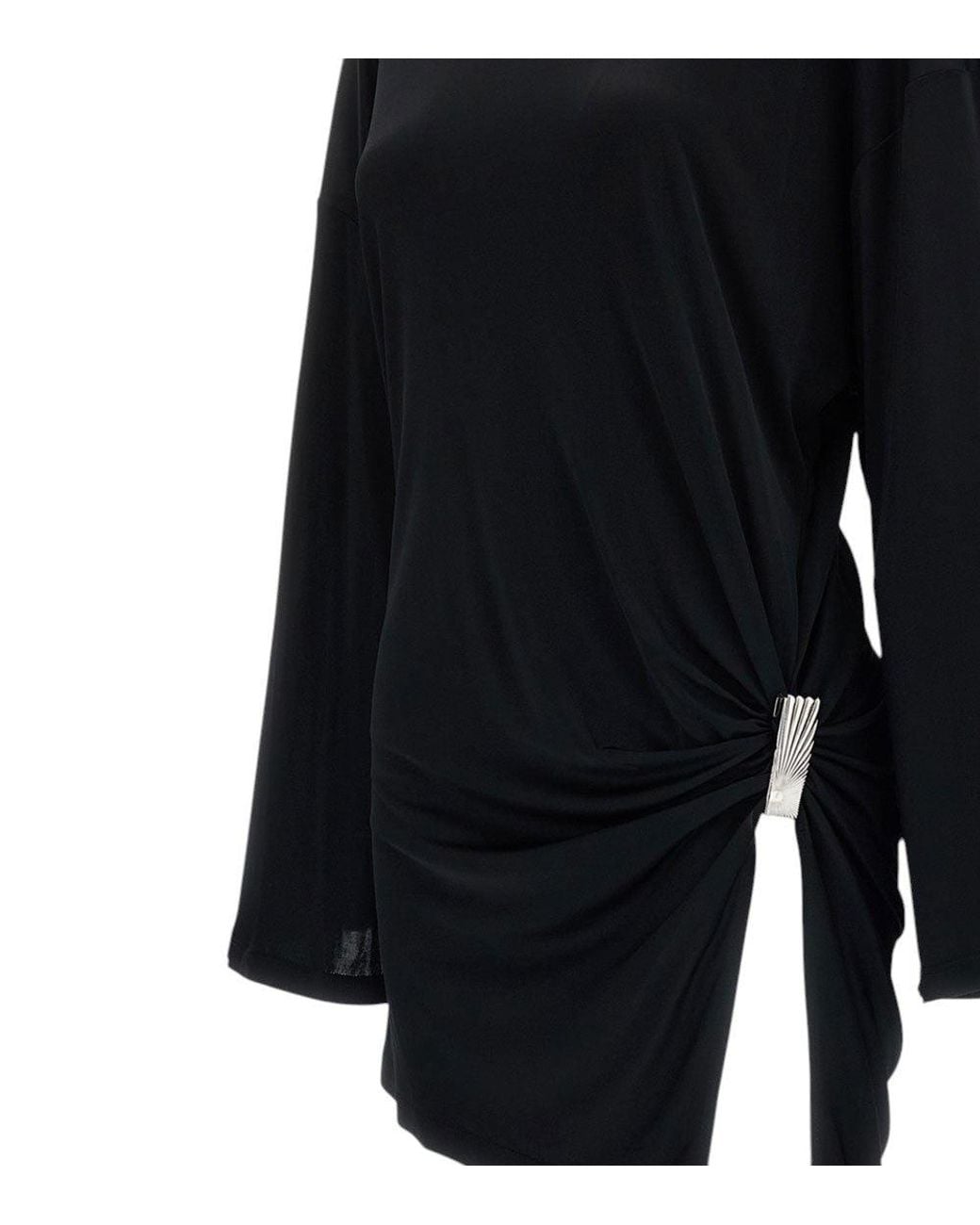 The Attico Black Crew Neck Mini Dress