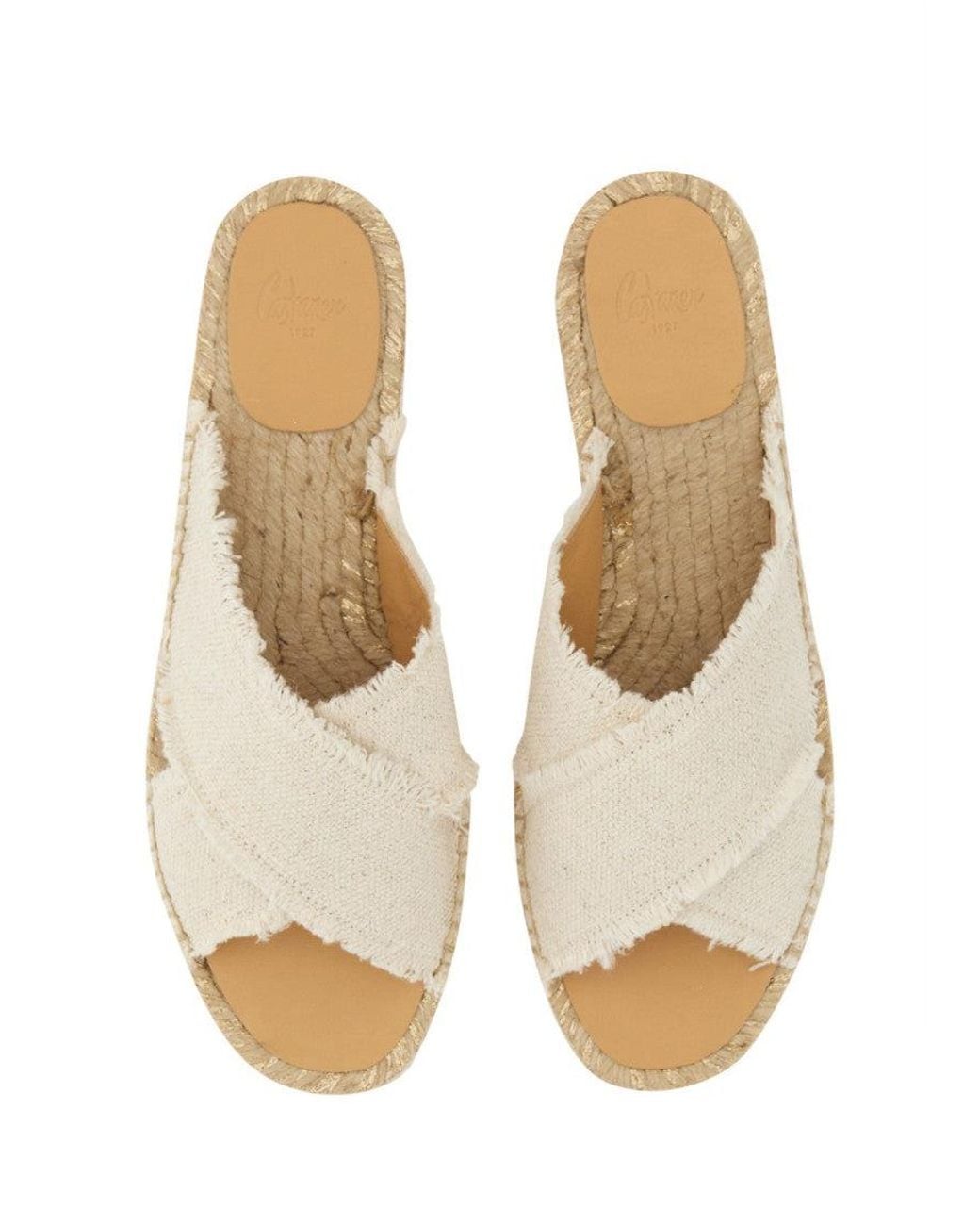 Castaner White Slip-On Sandals