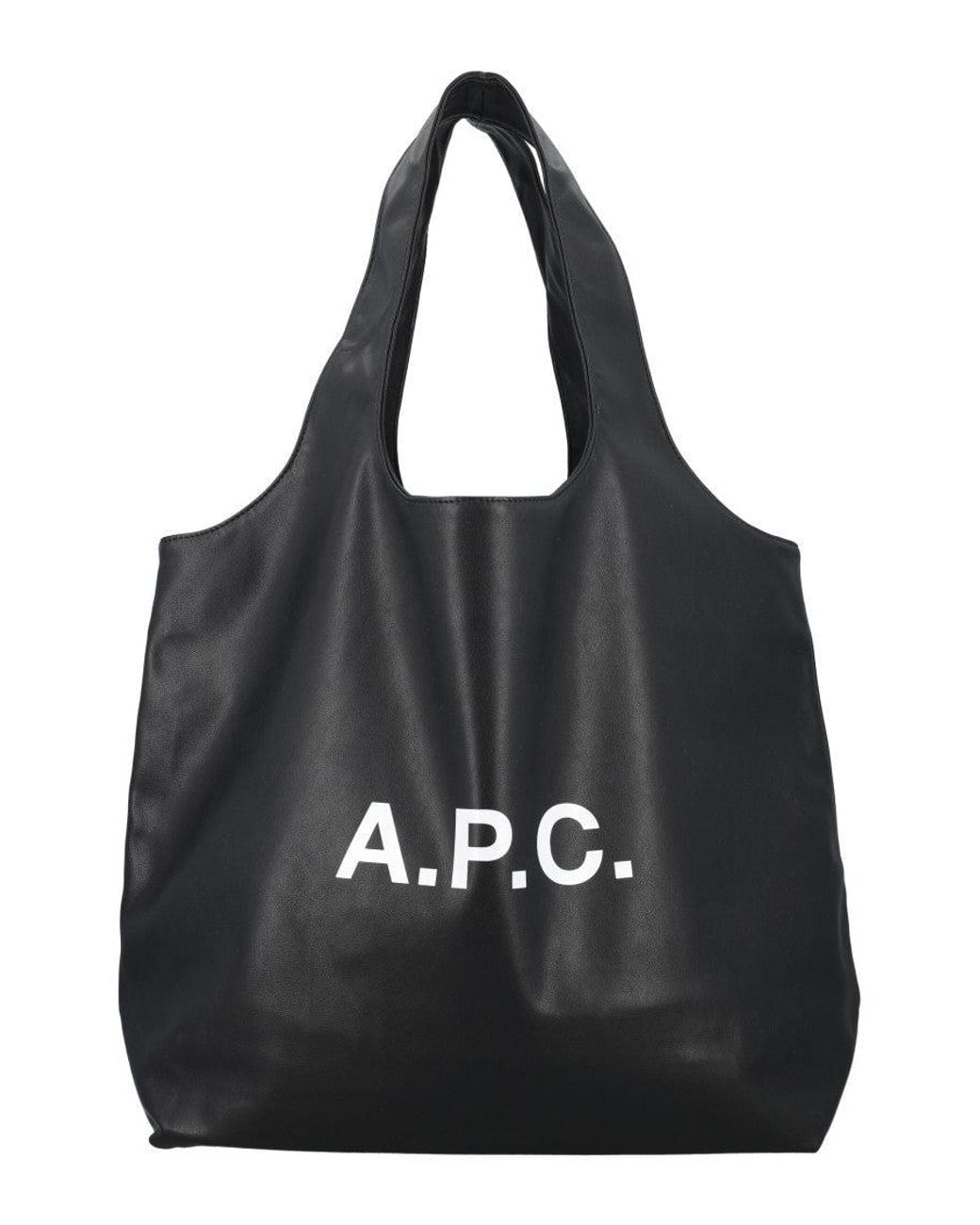 A.P.C. Black Ninon Logo-Print Tote Bag