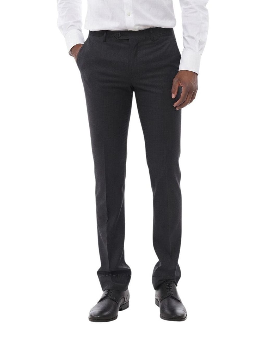 Corneliani Black Charcoal Slim Pants for men