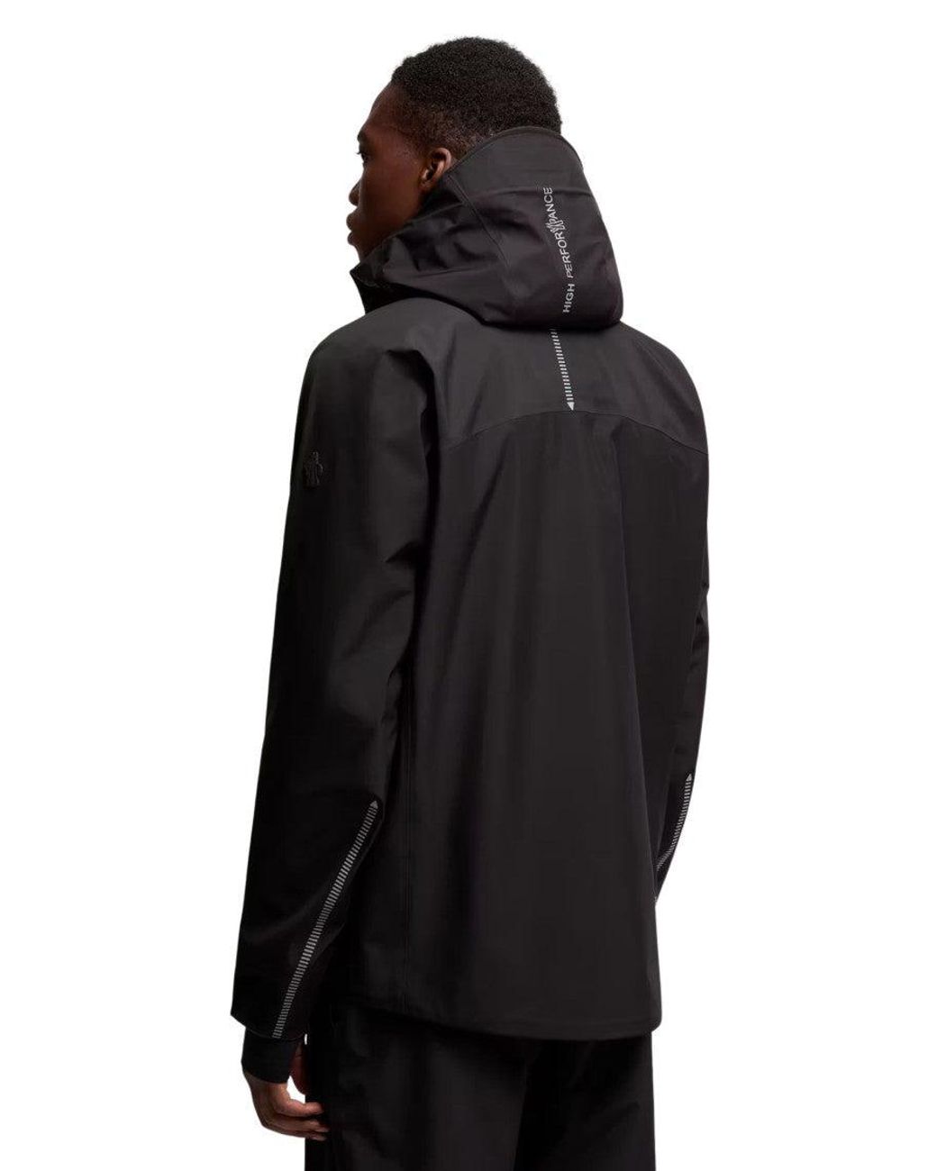 Moncler Black Printed Hooded Jacket for men