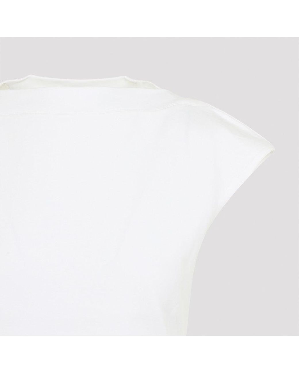 Alaïa White Boat-Neckline T-Shirt