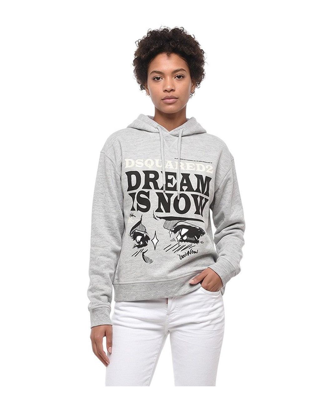 DSquared² Gray Graphic Hood Sweatshirt