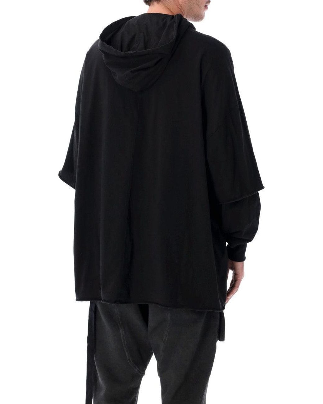 Rick Owens Black Oversized Hoodie for men