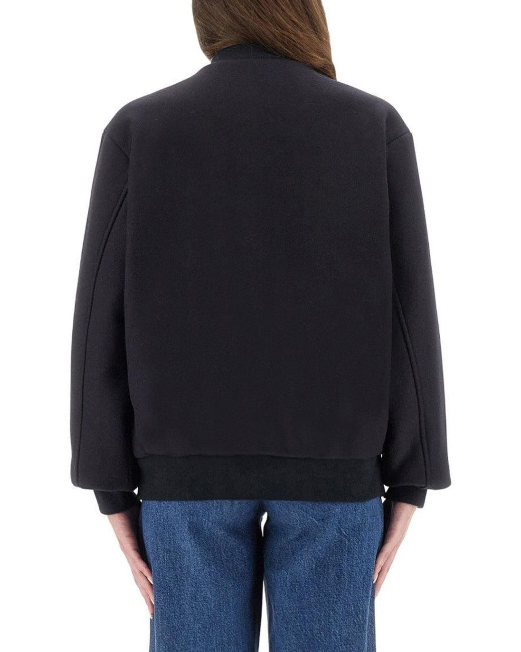 A.P.C. Blue Embroidered Band Collar Jacket