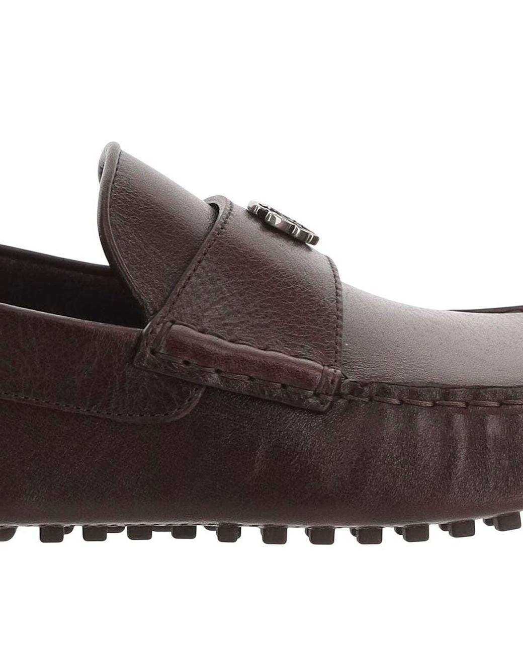 Gucci Brown Leather Logo Loafers for men
