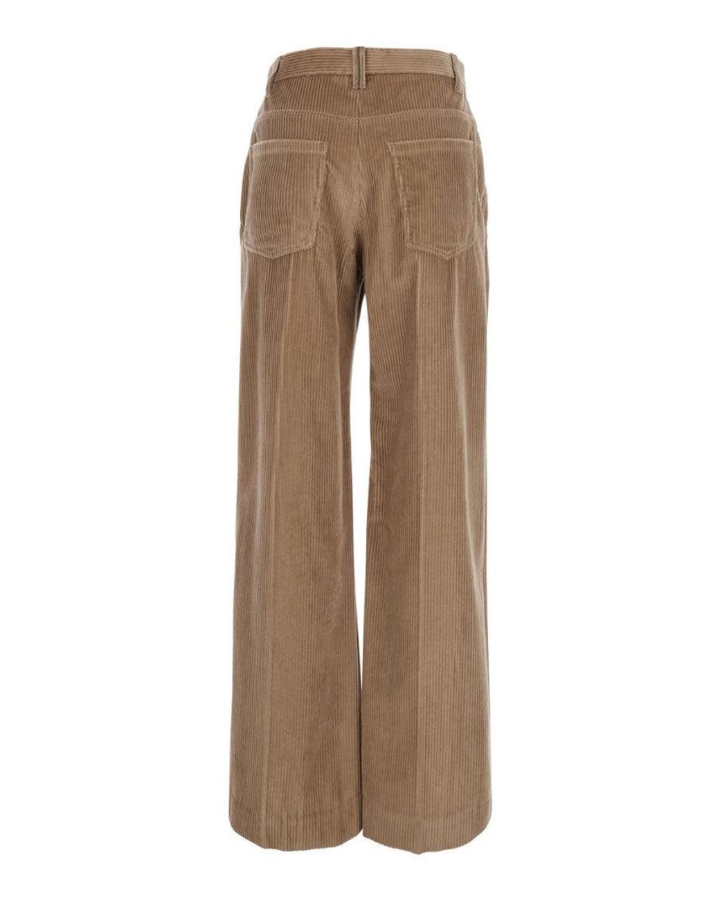 Brunello Cucinelli Natural Straight Flat Front Pant
